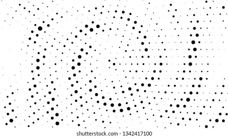 Halftone gradient pattern. Abstract halftone dots background. Monochrome dots pattern. Grunge radial texture. Pop Art, Comic small dots. Design for presentation, business cards, report, flyer, cover