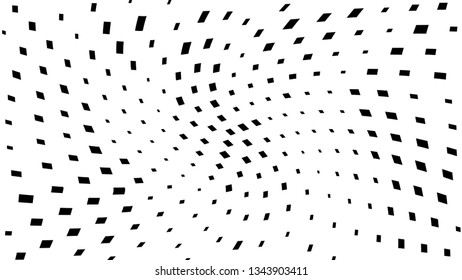 Halftone gradient pattern. Abstract halftone dots background. Monochrome dots pattern. Grunge texture. Pop Art, Comic small dots. Wave twisted dots. Design for presentation, report, flyer, cover, card