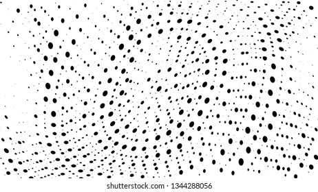 Halftone gradient pattern. Abstract halftone dots background. Monochrome dots pattern. Vector halftone texture. Radial twisted circle. Grunge texture. Pop Art, Comic small dots. Wave twisted dots.