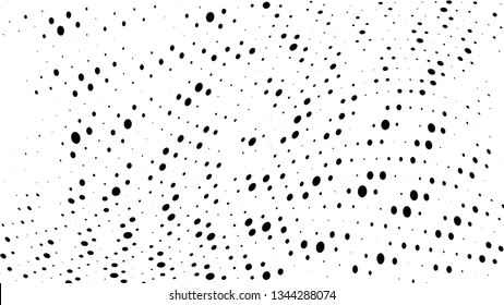 Halftone gradient pattern. Abstract halftone dots background. Monochrome dots pattern. Vector halftone texture. Radial twisted circle. Grunge texture. Pop Art, Comic small dots. Wave twisted dots.