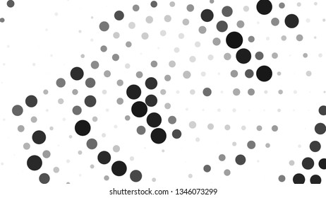 Halftone gradient pattern. Abstract halftone dots background. Monochrome gray dots pattern. Vector halftone texture. Radial twisted circle. Grunge texture. Pop Art, Comic small dots. Wave twisted dots