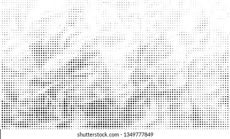 Halftone gradient pattern. Abstract halftone dots background. Monochrome dots pattern. Grunge crumpled texture. Vector halftone texture. Pop Art, Comic small dots. Template for cover, banner, flyer