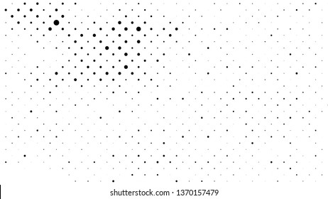 Halftone gradient pattern. Abstract halftone dots background. Monochrome dots pattern. Vector halftone texture. Grunge texture. Pop Art, Comic small dots. Design elements. Template for cover, banner