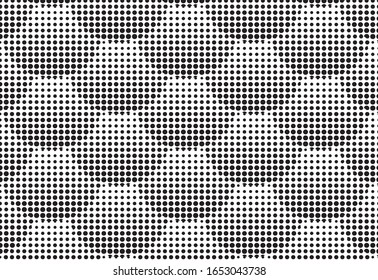 Halftone gradient pattern. Abstract halftone dots background. Monochrome dots pattern. Pop Art, Comic small dots. Wavy twisted strip. Banner with space. Design for presentation, report, flyer, card