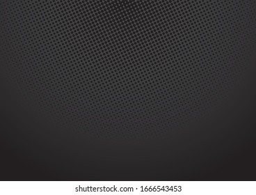 Halftone gradient pattern. Abstract halftone dots background. Monochrome dots pattern. Pop Art, Comic small dots. Wavy twisted strip. Banner with space. Design for presentation, report, flyer, card