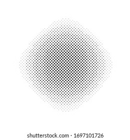Halftone gradient pattern. Abstract halftone dots background. Monochrome dots pattern. Vector halftone texture. Grunge texture. Pop Art, Comic small dots. Design elements. Template for cover, banner