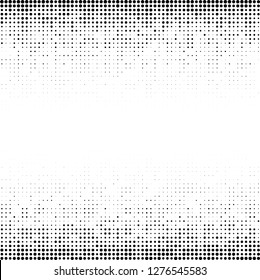 Halftone gradient pattern. Background using halftone random dots texture. Grunge backdrop. Technology design element. Vector illustration. 
