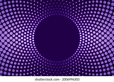 Halftone gradient pattern. Dotted texture, in round halftone for your design. Abstract neon dark blue background. Vector illustration