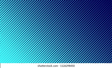 Halftone gradient pattern vector illustration. Light blue dotted, dark blue halftone texture. Pop Art style blue halftone, comics Background. Background of Art. Dots background. EPS10