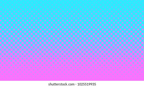 Halftone gradient pattern vertical vector illustration. Blue pink dotted halftone texture. Pop Art blue pink halftone Background. Background of Art. EPS10