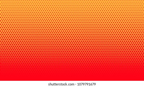 Halftone gradient pattern vertical vector illustration. Red yellow dots halftone texture. Pop Art orange red halftone Background. Background of Art. EPS10