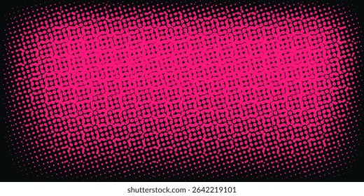 Halftone gradient pattern vertical vector illustration. Pink dark dotted, black halftone texture. Pop Art black pink halftone, comics Background. Background of Art. EPS10
