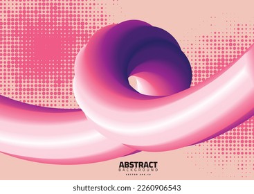 color de rosa degradado medio-tonalidad con curva girada partícula tecnología de la ciencia de la ciencia tema arte moderno para banner publicitario, folleto, página de aterrizaje del sitio web, pasos vectoriales de portada del bloc de notas.