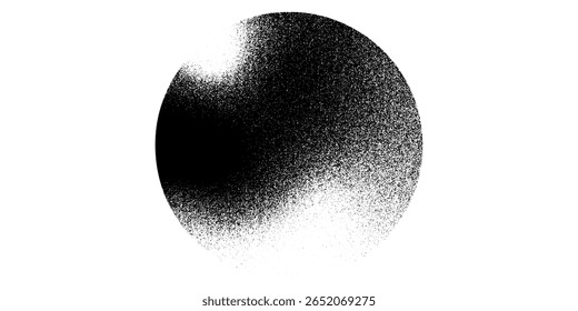 Halftone Gradient Round Circles Pattern Vector Design Elements with Noise Grains from Dark to Light isolated on transparent background eps 10