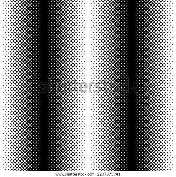 Halftone gradient seamless pattern. Dotted\
fade effect in stripes loopable background. Monochrome gradient\
repeat texture. Vector\
illustration
