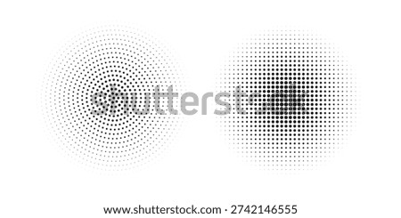 Halftone gradient. A speckled gradient, spraying fine dots and halftones of the background without borders.