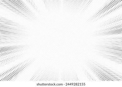 Fondo abstracto de los puntos del Vector del semitono. patrón monocromo de los puntos. arte pop, puntos Pequeños cómicos. afiche de los rayos de la estrella del semitono. brillo, explosión. fondo de los rayos del sol.	