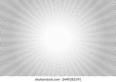 Halftone gradient sun rays pattern. abstract halftone vector dots background. monochrome dots pattern. pop art, comic small dots. star rays halftone poster. shine, explosion. sunrise rays background.	