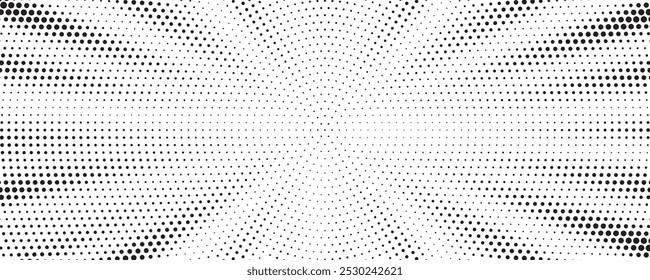 Halftone gradient sun rays pattern. Abstract halftone color dots background. Red pop art, comic small dots. star rays halftone poster. shine, explosion. sunrise rays background.	