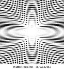 Halftone gradient sun rays pattern. Abstract halftone color dots background. Red pop art, comic small dots. star rays halftone poster. shine, explosion. sunrise rays background.	
