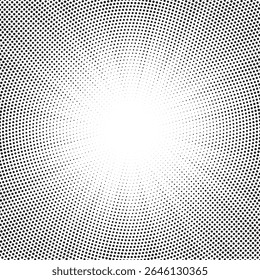 Halftone gradient sun rays pattern. Abstract halftone color dots background. Red pop art, comic small dots. star rays halftone poster. shine, explosion. sunrise rays background.	