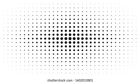 Halftone gradient texture isolated on white background. Comic dotted pattern using halftone circle dot raster texture. Pop art retro style. Vector blot half tone. 