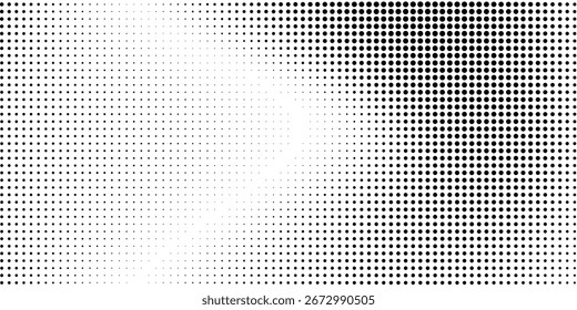 Halftone gradient texture. Vanishing polka dot background. Repeating dots gradation abstract simple