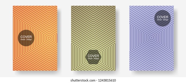 Halftone gradient texture vector cover layouts. Modern branding. Halftone lines annual report templates. Scientific style mix. Multiple lines cool gradient texture backgrounds.