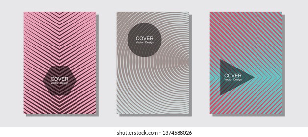 Halftone gradient texture vector cover layouts. Music album adverts. Halftone lines music poster background. Modern branding. Multiple lines cool gradient texture backgrounds.