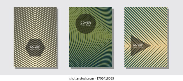 Halftone gradient texture vector cover layouts. Corporate catalogs. Halftone lines music poster background. Elegant patchy mockups. Multiple lines cool gradient texture backgrounds.