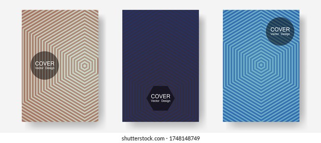 Halftone gradient texture vector cover layouts. Futuristic style. Halftone lines annual report templates. Laconic business cards. Multiple lines cool gradient texture backgrounds.