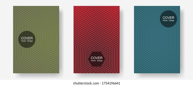 Halftone gradient texture vector cover layouts. Modern branding. Halftone lines annual report templates. Stylish print pages. Multiple lines cool gradient texture backgrounds.