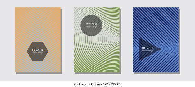 Halftone gradient texture vector cover layouts. Music album adverts. Halftone lines music poster background. Modern branding. Multiple lines cool gradient texture backgrounds.