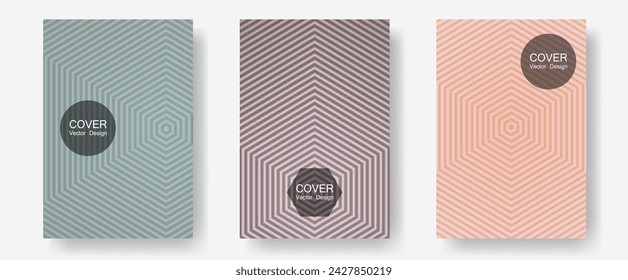 Halftone gradient texture vector cover layouts. Futuristic style. Halftone lines annual report templates. Elegant patchy mockups. Multiple lines cool gradient texture backgrounds.