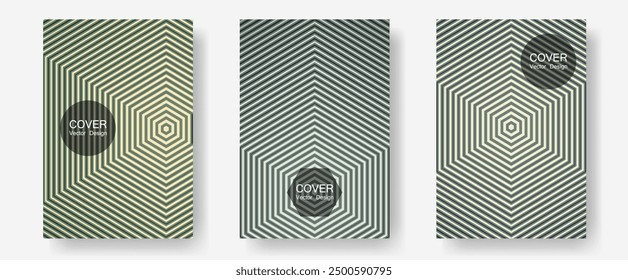 Diseños de cubierta de Vector de textura de degradado de semitono. Branding de carpetas de negocio. Líneas de semitono Plantillas de informe anual. Cuadernos mínimos. Las líneas múltiples enfrían los fondos de la textura del gradiente.