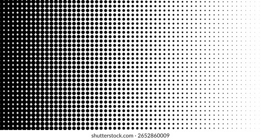 Plano de fundo do vetor de gradiente de meio-tom. De pontos claros a escuros