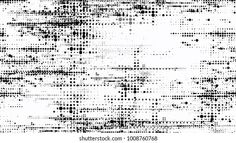 Halftone Grainy Texture with Grunge Dots and Spots. Rough Grungy Seamless Pattern Design. Dirty Weathered Style Texture. Broken, Rusty Print Design Background.