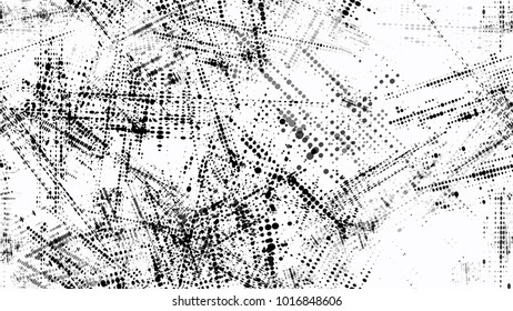 Halftone Grainy Texture with Grunge Dots and Spots. Vintage Dirty Dotted Seamless Pattern. Polka Dots Style Texture. Grainy Print Design Background.
