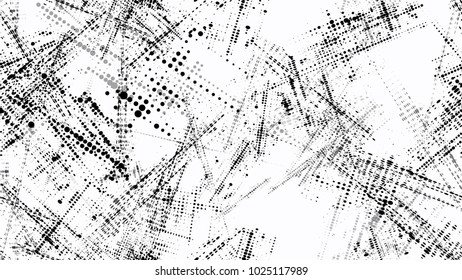 Halftone Grainy Texture with Grunge Dots and Spots. Retro Spotted Seamless Pattern. Dirty Weathered Style Texture. Grainy Print Design Background.