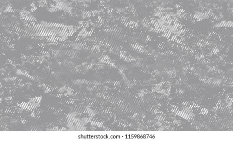 Halftone Grainy Texture with Grunge Dots and Spots. Cartoon Vintage Pattern. Faded Dyed Style Texture. White and Gray Broken, Spotted Print Design Background.