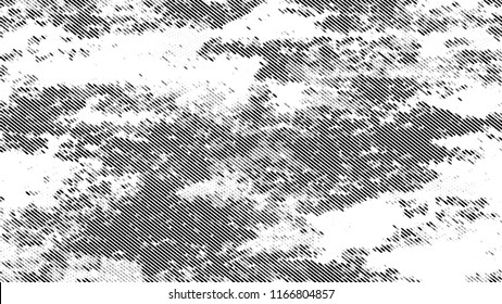 Textura granulada de semitonos con puntos y puntos grunge. Diseño grueso del patrón. Textura De Estilo Grave Superpuesta. Modelo de diseño de impresión en color blanco y negro.