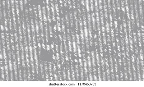 Halftone Grainy Texture with Grunge Dots and Spots. Vintage Dirty Dotted Pattern. Scatter Style Texture. White and Gray Noise Fashion Print Design Pattern.