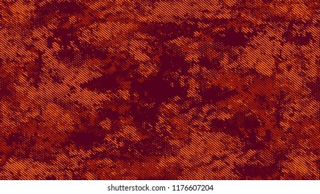 Halftone Grainy Texture with Grunge Dots and Spots. Rough Grungy Pattern Design. Splatter Style Texture. Orange and Brown Noise Fashion Print Design Background.