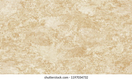 Halftone Grainy Texture with Grunge Dots and Spots. Cartoon Cracked Noisy Surface Pattern Design. Polka Dots Style Texture. Beige Monochrome Print Design Pattern.