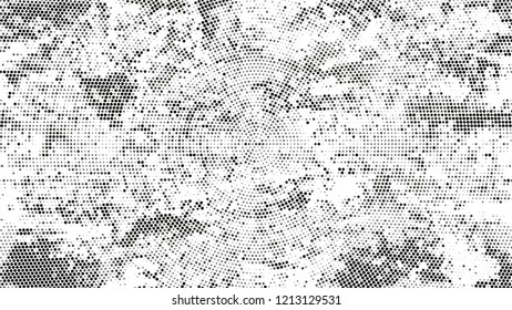Halftone Grainy Texture with Grunge Dots and Spots. Rough Grungy Pattern Design. Splatter Style Texture. Black and White Monochrome Print Design Pattern.