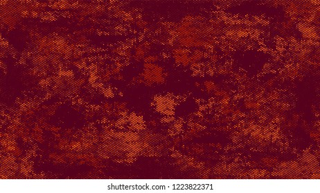 Halftone Grainy Texture with Grunge Dots and Spots. Retro Spotted Pattern. Overlay Grainy Style Texture. Orange and Brown Noise Fashion Print Design Background.