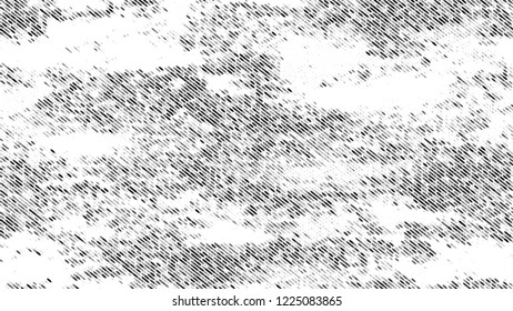 Halftone Grainy Texture with Grunge Dots and Spots. Cartoon Retro Vector Pattern. Polka Dots Style Texture. Black and White Broken, Spotted Print Design Background.