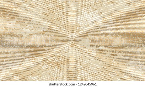 Halftone Grainy Texture with Grunge Dots and Spots. Retro Spotted Pattern. Faded Dyed Style Texture. Beige Monochrome Print Design Background.