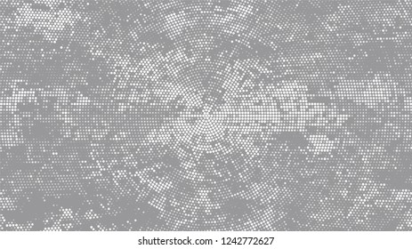 Halftone Grainy Texture with Grunge Dots and Spots. Retro Spotted Pattern. Splatter Style Texture. White and Gray Monochrome Print Design Pattern.