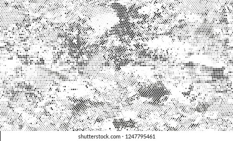 Halftone Grainy Texture with Grunge Dots and Spots. Retro Spotted Pattern. Splatter Style Texture. Black and White Noise Fashion Print Design Pattern.